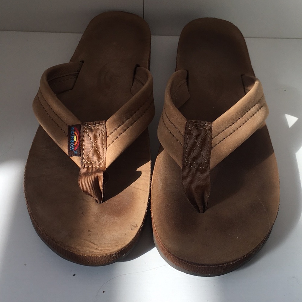 Rainbow flip-flops